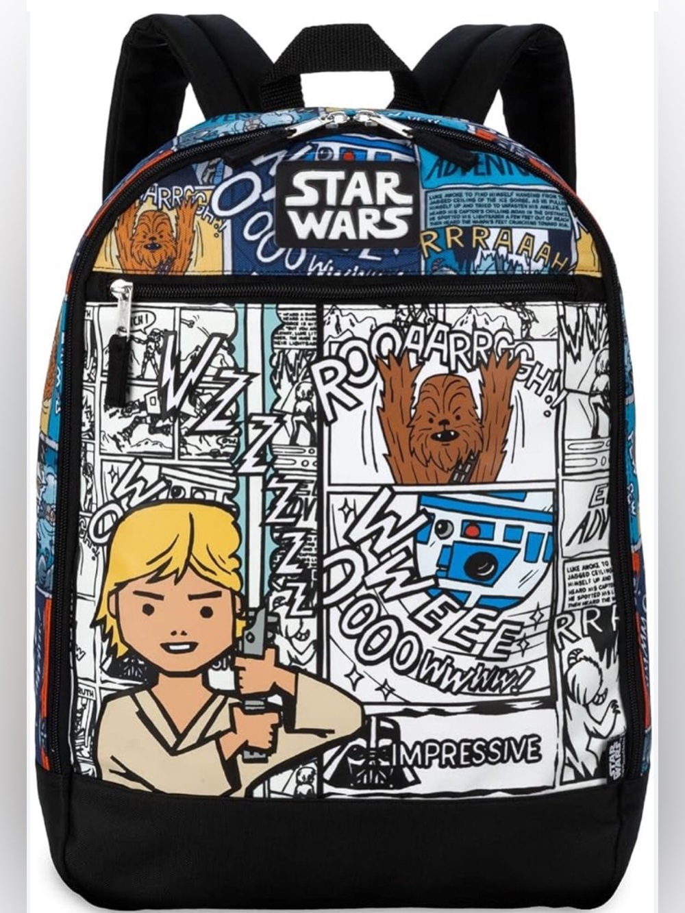 Official Disney Parks Star Wars Kids Comic Art Backpack - Blue, Black, Yellow